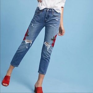 ✨LASTsz26✨NWT Levi’s 501 T floral embroidered jean